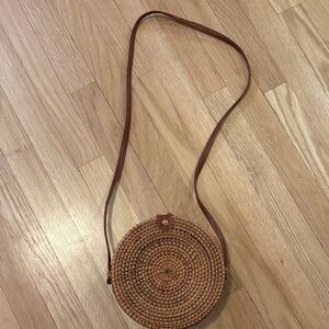 Brown Woven Crossbody Bag
